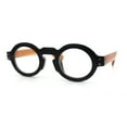thumbnail image 5 of Retro Nerdy Hipster Round Thick Horn Rim Plastic Keyhole Sunglasses Black Brown - Clear, 5 of 8