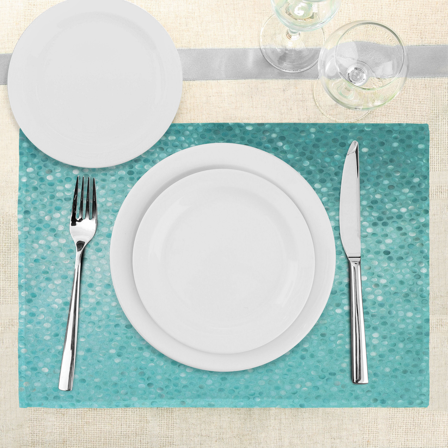 Chic D Dasiy Flower Teal Indoor Placemat Set of 4, Non-Slip Placemats for  Kitchen/Dining Table/BBQ/Patio/Parties, 12x18 Washable Durable