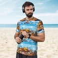thumbnail image 4 of Wukai Animals on Noah's Ark Floating Print Men's Short-Sleeved Mesh T-Shirt,Quick-Dry Short Sleeve Workout T-Shirt-Large, 4 of 8