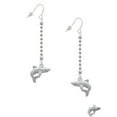 thumbnail image 2 of Delight Jewelry Silvertone Shark - Silver-tone Long Sparkle Dangle French Earrings, 2 of 4