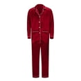 thumbnail image 2 of Family Christmas Pajamas Matching Sets Silk Satin Pajamas PJ's Solid Family Matching Sleepwear Nightwear Pants Set For Women Men Couples Women Men Red, 2 of 6