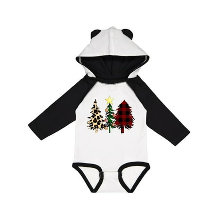 

Inktastic Three Christmas Trees in Plaid and Leopard Print Gift Baby Boy or Baby Girl Long Sleeve Bodysuit