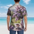 thumbnail image 5 of Hawaiian Shirt for Men, Lilacs Teapot Scenic Painting Summer Shirts for Men, Mens Button Down Short Sleeve Shirt, 5 of 7
