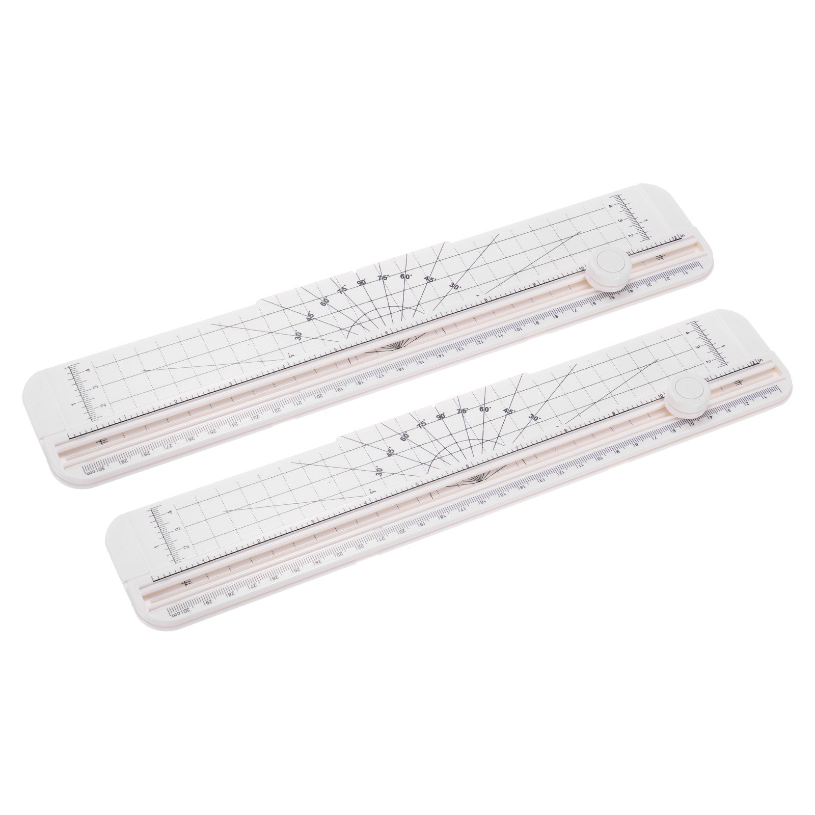Uxcell 12 Inch Paper Cutter 2 Pcs Portable Paper Trimmer Slicers Scrapbooking Tool for A4 Size Paper White