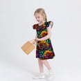 thumbnail image 4 of AUNVITO Girls Floral Print Flutter Sleeve Dress Summer Style Casual Kids' Dress, 4 of 6