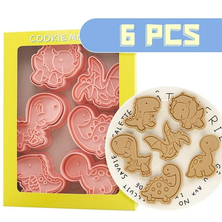 

6/8Pcs Cookie Cutters Mold 3D Rabbit Egg Dinosaur Forest Animal Biscuit Embossing Mould Baking Tool
