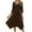 Brown, variant on Efsteb Women 3/4 Sleeve Dress Casual Irregular Dresses Fall Fashion A Line Dress Elegant Solid Color Formal Dresses (Wine,XXL)