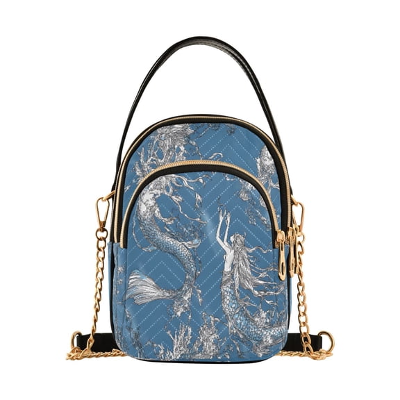 Mermaid Women's Crossbody Handbags Leather Crossbody Bags Fanny Pack Chest Bag for Travel