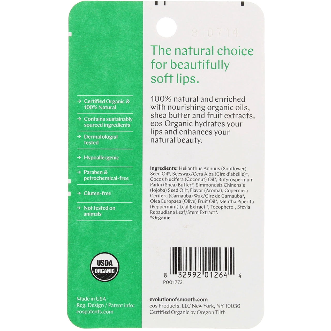 eos Organic Lip Balm Stick, Sweet Mint, 2 Ct (18 pack)