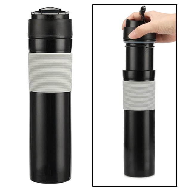 Mini taza portátil para cafetera de prensa francesa, gran regalo para preparar cerveza fría y caliente Negro Soledad Cafetera de prensa francesa