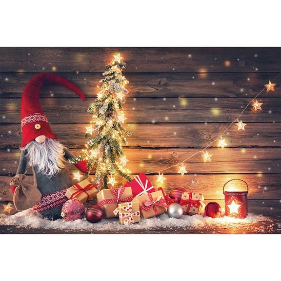 Christmas Santa Claus Gifts Backdrop Village Ball Trees Photo Studio Background Home ration Photography Back Drop