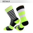 thumbnail image 4 of Calcetines de ciclismo Unique Bargains, absorbentes de sudor, antiolor, antifricción, calcetines para bicicleta al aire libre, negros y amarillos, tamaño L, neutros y universales, 1 par, 4 of 6