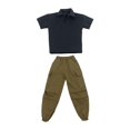 thumbnail image 2 of Ropa en miniatura perfke camiseta de Manga Corta y pantalones 1/6 para figura de 12 Gris oscuro, 2 of 9