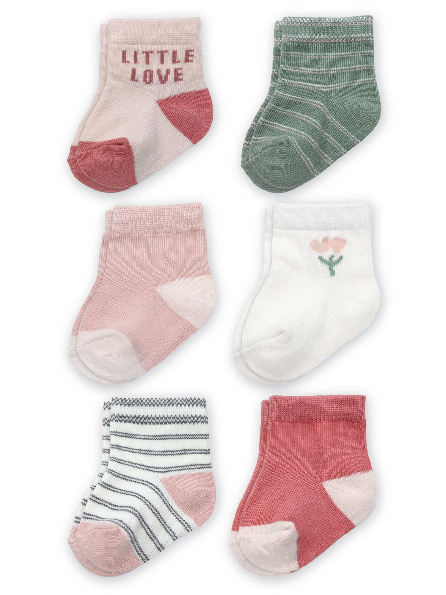 Luvable Friends Baby Girl Newborn and Baby Terry Socks, Pink Mary
