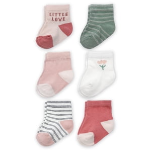 Carter's Child of Mine Baby Girl Crew Socks, 6-Pack