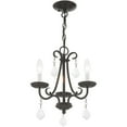 thumbnail image 5 of 3 Light English Bronze Mini Chandelier with Steel base material, 5 of 6