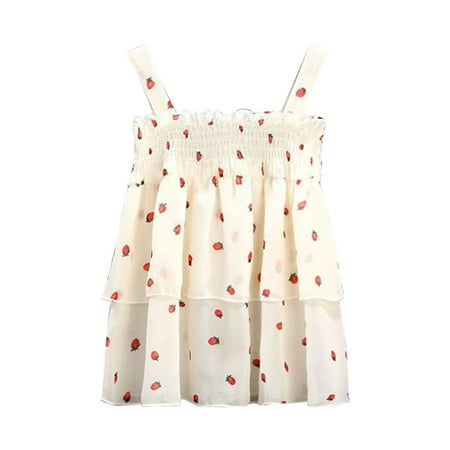 

Toddler Kids Girls Dance Tank Top Racerback Crop Tank Floral Printed Top Beach Sleeveless Sports Dance Top Ballet Gymnastics Child Kids Baby Clothing Dailywear