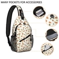 thumbnail image 2 of Sling Backpack,Beige Christmas Gingerbread Pattern Sling Bag with Water Bottle Holder,Waterproof Sling Bag for Men/Women with Headphone Jack for Hiking,Travel, 2 of 6
