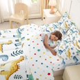 thumbnail image 4 of Feelyou Dino Wildlife Bedding Comforter Set for Kids Boys Girls, Jungle Leaf Botanical Full Bedding Set, Green White, Polkadot Reversible, 7 Pieces, 4 of 7