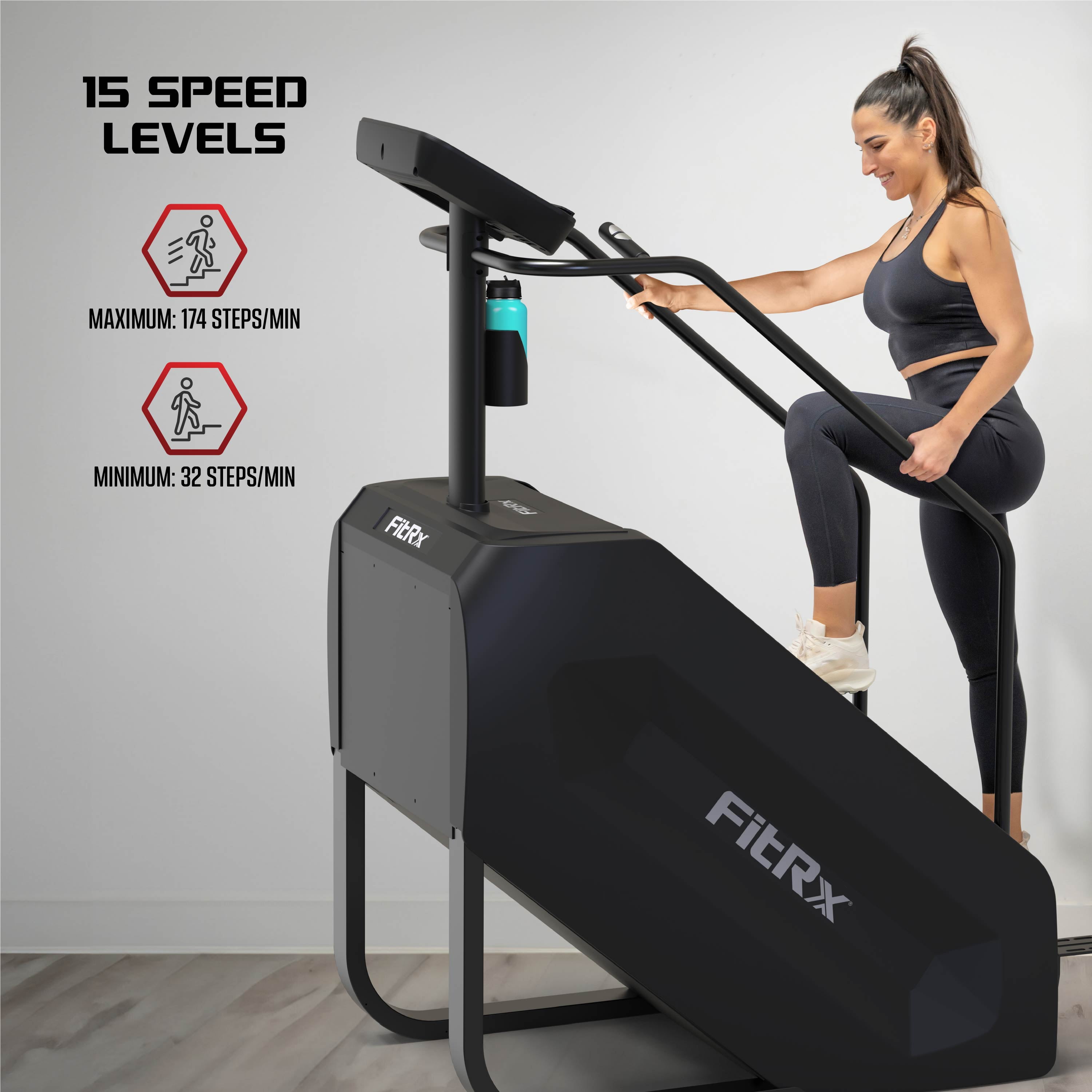 FitRx Stair Stepper, Summit Stair Climber Exercise Machine with LCD Display and 330 lb Capacity