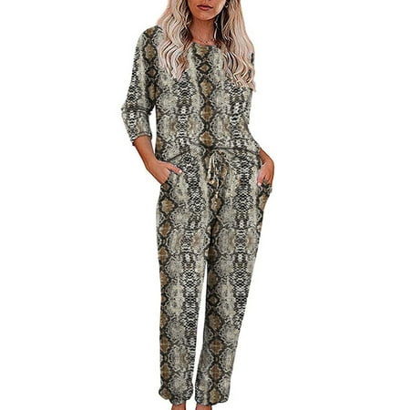 

Capreze Womens Pajama Set Cute Tie Dye Print Long Sleeve Top and Long Pants Sleepwear Pjs Sets Workout Jogger Sweatsuit Style-H M