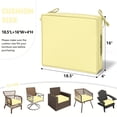 thumbnail image 3 of Kimunuk Outdoor Chair Cushions set of 2, 18.5" x 16" Zipped Waterproof Outdoor Seat Cushions Couch Pads with Ties for Patio Furniture, Creamy Yellow, 3 of 6