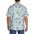 thumbnail image 3 of Balery Milk Bottles And Cow Head Camisa Casual de Manga Corta con Botones para Hombre, Texturizada, Estilo Cubano, para Playa, Verano-3X-Large, 3 of 5
