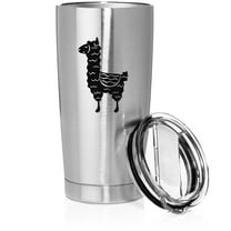 Smooth Body Tumbler Stainless Steel Vacuum Insulated Travel Mug Cup Gift Cute Llama (20 oz, Stainless Steel)