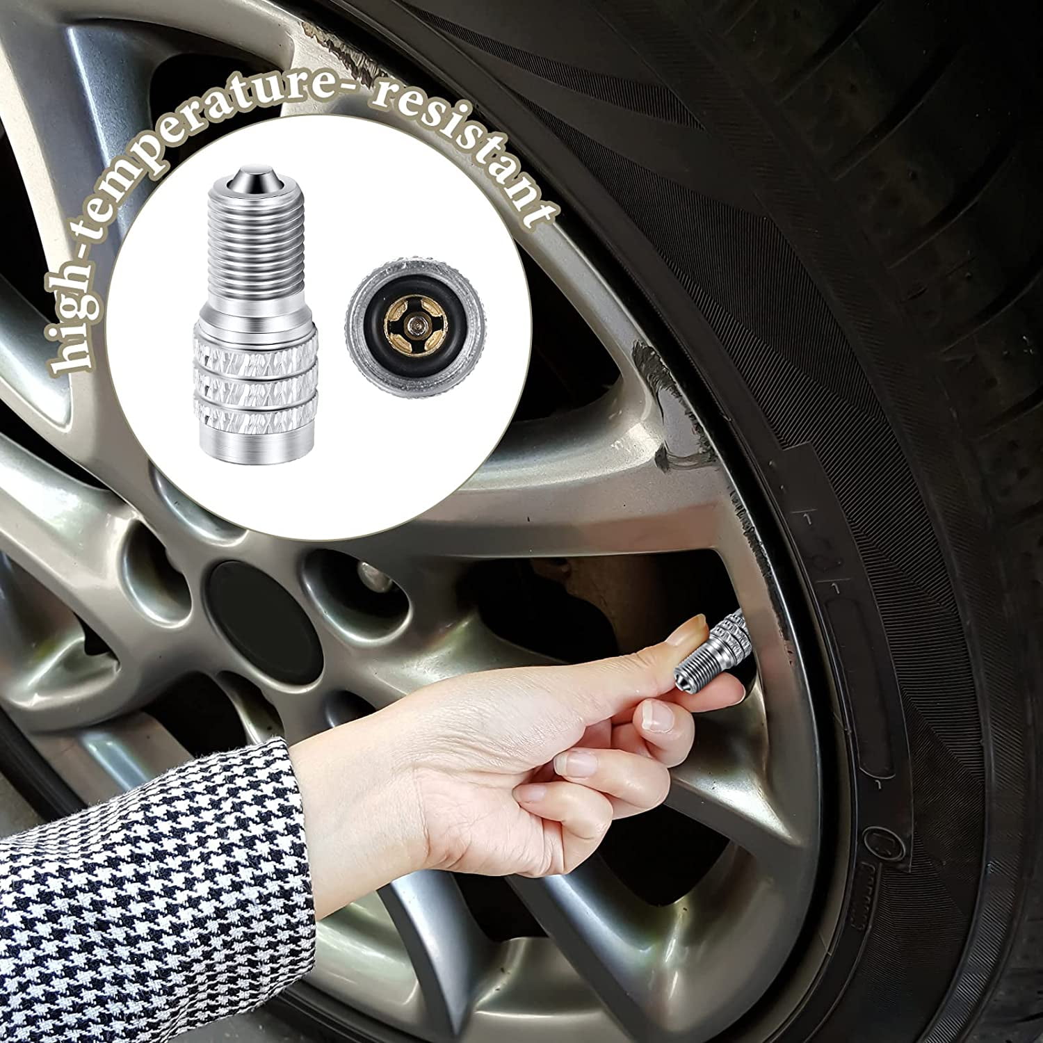 16 Pack Double Valve Stem Cap Inflate Tire Valve Caps Flow Through Tires Cap for High Pressure Truck Car RV Semi Bus Tires