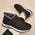 thumbnail image 4 of Snow Boots for Men Seniors Dad Waterproof Lightweight Thermal Fleece Lined Anti Skid Winter Work Walking Ankle Booties Coffee Size 9, 4 of 7