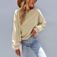 thumbnail image 4 of Women Top Fall Top Loose Pure Color Warm Crewneck  for Daily Life ANGGREK Otros, 4 of 8