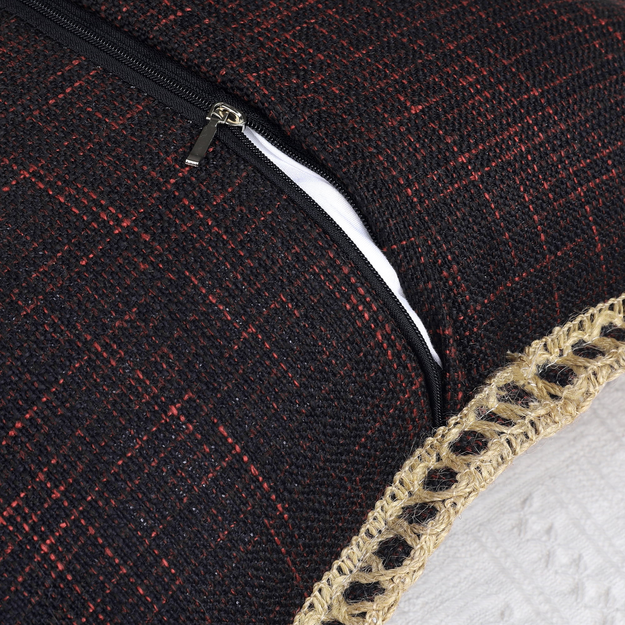 Unique Bargains Linen Pillow Covers Solid Color Throw Pillow Covers for Home Sofa 1 Pair Black 18" x 18"