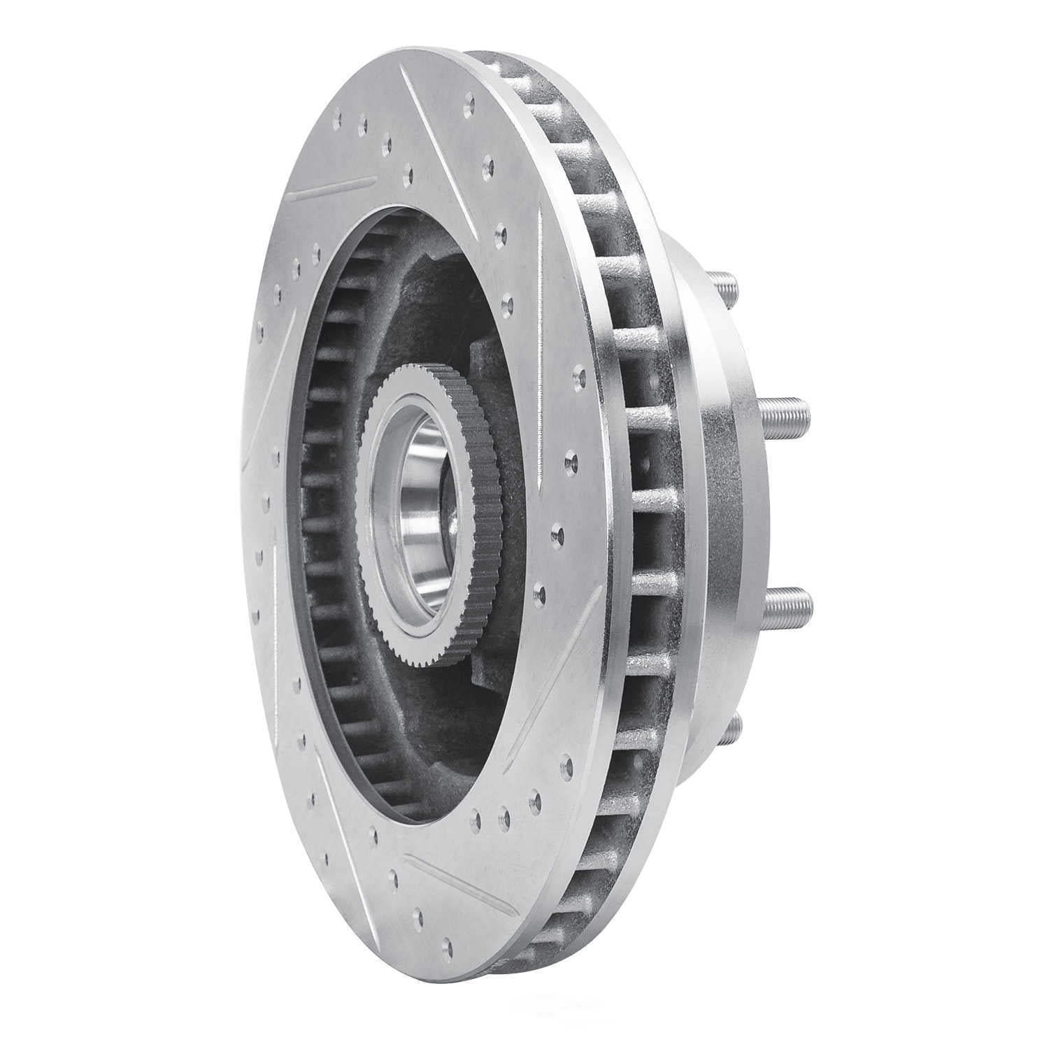 Dynamic Friction Company 631-48021L DFC Brake Rotor - Drilled And Slotted - Silver