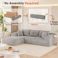 thumbnail image 6 of Homall 108" Sectional Sofa Boneless Cloud Couch with L-Shape Chaise Modular Sofa Couch with Deep Seat No Assembly for Living Room,Studio,Apartment,Chenille Gray, 6 of 9
