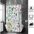 thumbnail image 4 of Coolnut Shower Curtain Set with Hooks Llama Alpaca Flowers Polyester Waterproof Bath Curtain72" x 72", 4 of 6