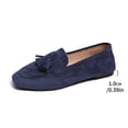 thumbnail image 6 of Suede Loafers Sneakers for Women Memory Foam Tassel Slip on Shoes Lightweight Non Slip Fashion Dress Footwear Blue Size 6, 6 of 6