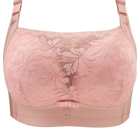 Bigersell No Wire Bras for Women Clearance Push up Bras Seamless Bra Balconette Bra Style R-221 Workout Bras Sports Bras Big & Tall Pullover Bra Hook & Eye Bra Closure Pink XL