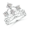 thumbnail image 1 of Angara Natural Diamond Ring - Scattered Round Diamond Princess Tiara Ring in 925 Sterling Silver for Women (Ring Size = 5), 1 of 9
