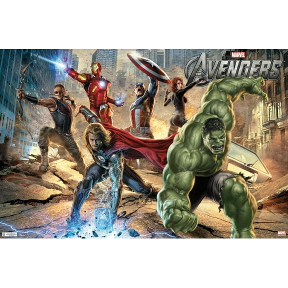 Marvel Avengers: Mural Wall Poster, 22.375" x 34"