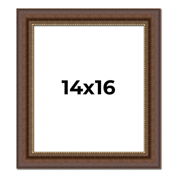 14x16 Copper and Brown Real Wood Picture Frame Width 2 inches | Interior Frame Depth 0.5 inches |