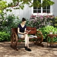 thumbnail image 2 of Outsunny Banc d'Extérieur en Bois, Causeuse de Patio à Roues de Chariot, Carbonisé, 2 of 10