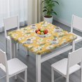 thumbnail image 3 of Yellow Daisy Flower Pattern Square Fitted Tablecloth with Elastic Edge,Square Table Cover,Washable Elastic Table Cover for Home Kitchen Party Decor 36"x36", 3 of 6
