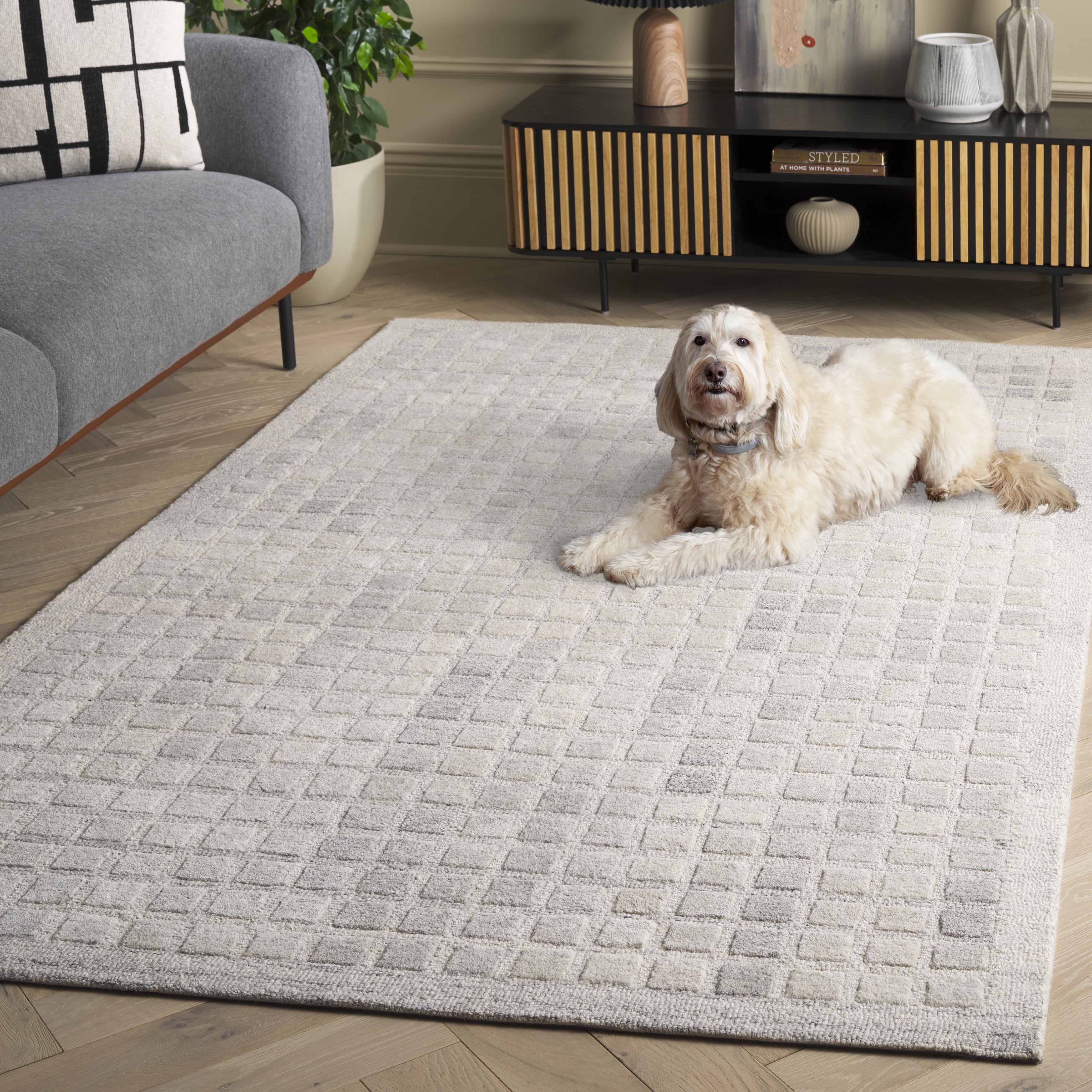 SAFAVIEH Ebony Risto Geometric Area Rug, Gray, 8' x 10'