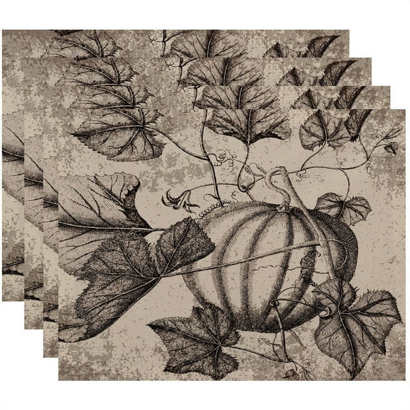 Simply Daisy 18" x 14" Antique Pumpkin Floral Print Placemat
