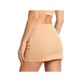 thumbnail image 2 of Aiihoo Womens Bodycon Mini Skirt Low Rise Miniskirt Solid Color Elastic Waistband Beachwear Pool Skirts Cover Up Gold One Size, 2 of 6