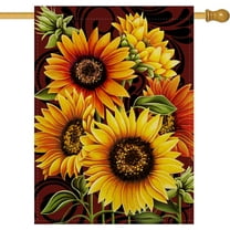 Home Decorative Sunflowers House Flag, Summer Fall Garden Yard Outdoor Welcome Decor Autumn Vintage Outside Flower Decoration Sign, Farmhouse Seasonal Large Burlap Flag Double Sided 28 x 40