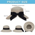 thumbnail image 3 of Ltpwer Sun Hat Beach Hat for Women Wide Brimmed Straw Hat with Black Bow Peach-Shaped Ladies Sun Hat Floppy - Foldable Roll-Up Summer UPF 50+ Visor Hat Beach Hat Ideal for Travel Wear, 3 of 6
