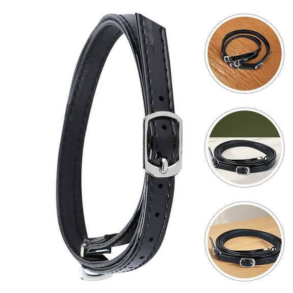 KONTONTY  4 Pair Black Leather Strap Detachable Shoe Straps for Heels