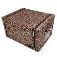 thumbnail image 3 of Caja de tela Oxford plegable impermeable para guardar juguetes y ropa con estampado de leopardo marrón, 3 of 8