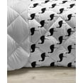 thumbnail image 3 of Ostrich Down Alternative Comforter, Palm Leaves on a Rhombus Outline Background, Microfiber Quilt for All Season, 5 Sizes, Pale Pink Dark Grey, by Ambesonne, 3 of 3